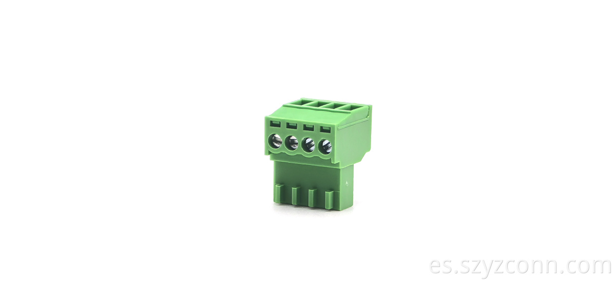 2.54mm Pitch Pluggable Terminal Blocks Female Green 1*4P